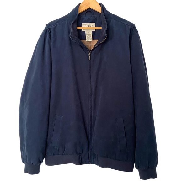 L.L. Bean Flannel Lined Suede Jacket Size XXL Tall - Picture 1 of 9